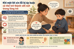 Khi một lời xin lỗi bị ép buộc có thể trở thành vết nứt trong lòng trẻ