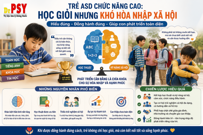 Trẻ ASD chức năng cao: Giỏi học, kém kết nối