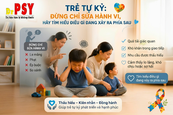 Trẻ tự kỷ: Đừng chỉ sửa hành vi, hãy tìm hiểu điều gì đang xảy ra phía sau?