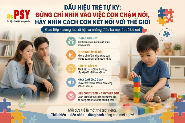 Dấu hiệu trẻ tự kỷ: Đừng chỉ nhìn vào việc con chậm nói, hãy nhìn vào giao tiếp – tương tác xã hội và những điều ba mẹ rất dễ bỏ sót